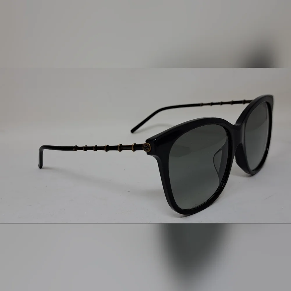 Gucci Sunglasses GG0655SA 001 Black Gold Grey Full Rim Square 56MM 56-17-150 - Picture 10 of 16